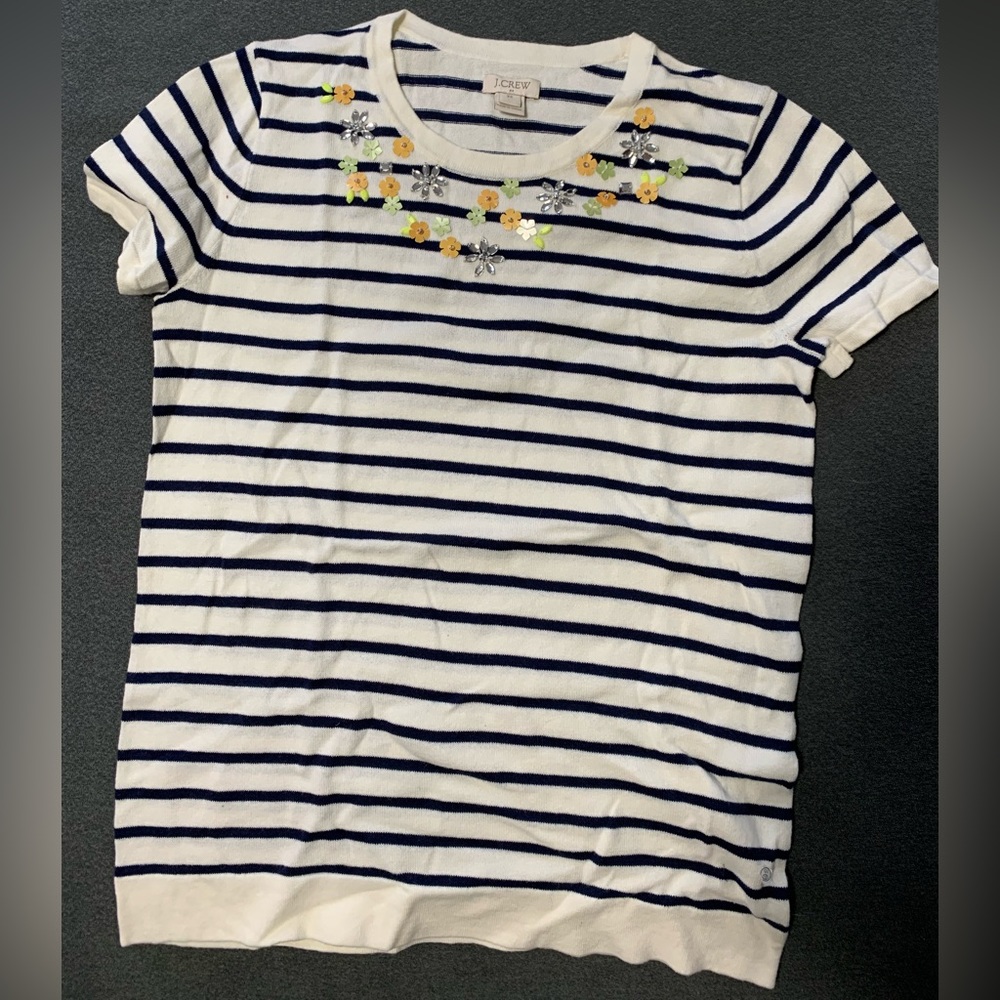 J crew cotton t shirt with appliqué